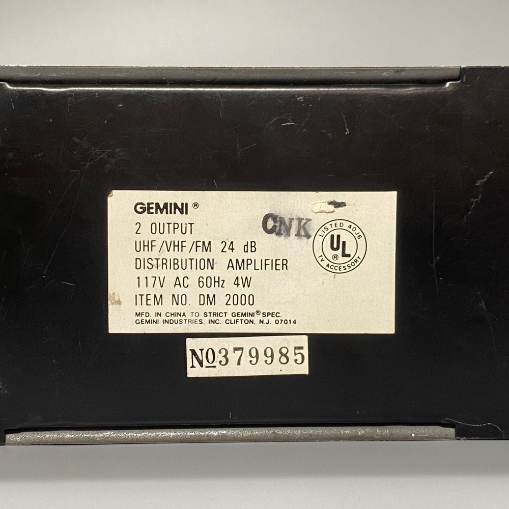 Gemini Signal Amplifier OS Black Excellent DM2000 VHF UHF FM 24dB 2-Output - Picture 11 of 11